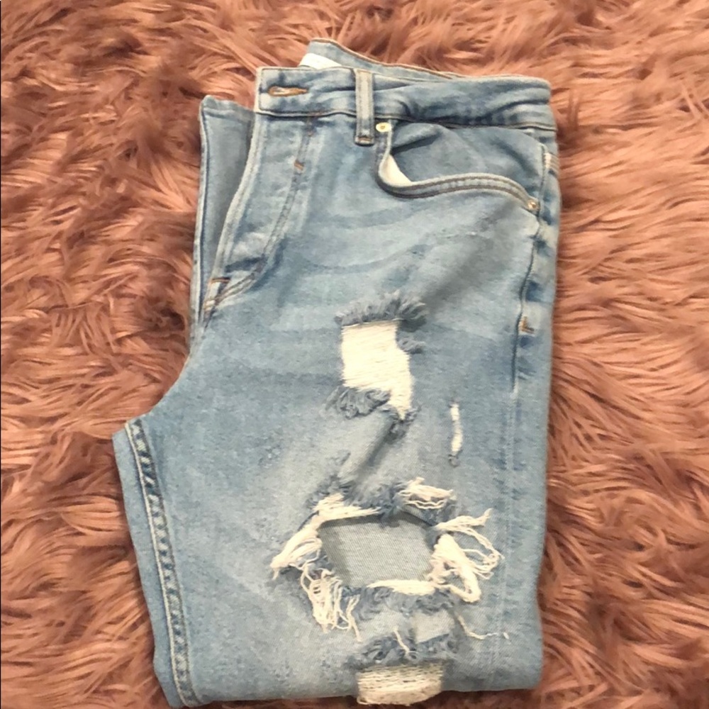 Zara Button Fly Distressed Jeans Size 31 [Ripped] - Picture 5 of 5